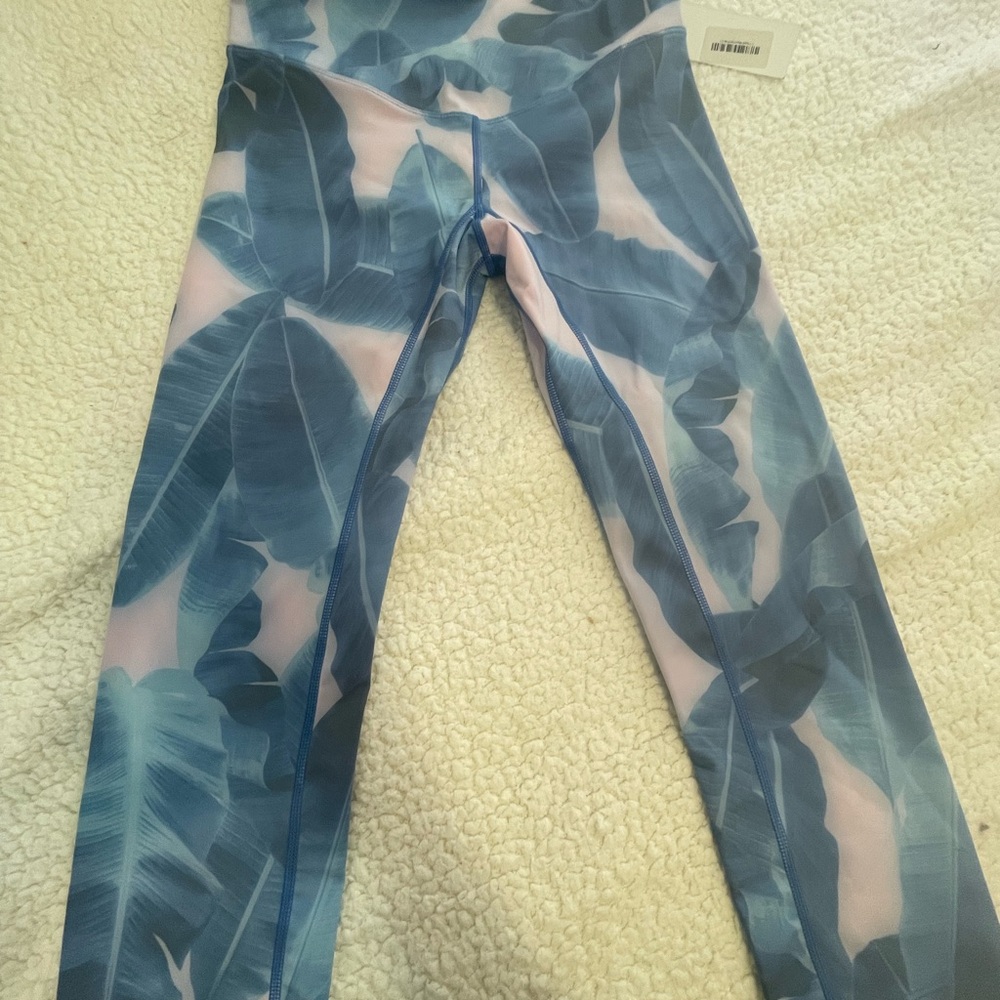 Buddy Love Blue and Pink Leaf Pattern Leggings